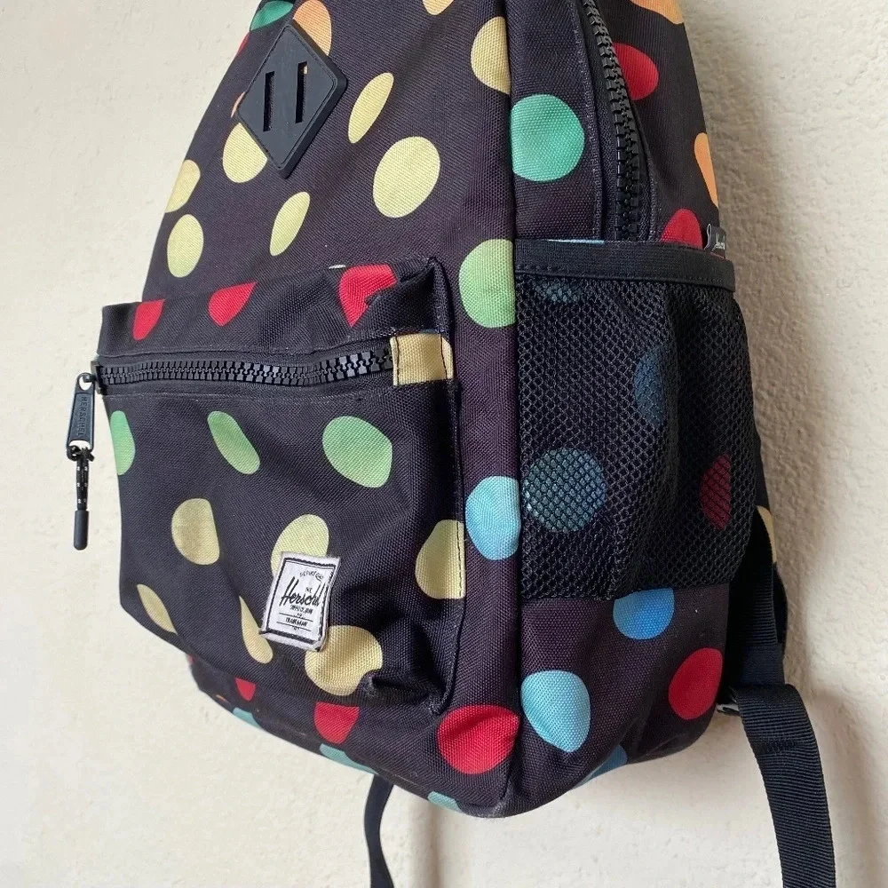 Herschel Kids Polka Dot Printed Backpack with Zip Closure and Adjustable Shoulde